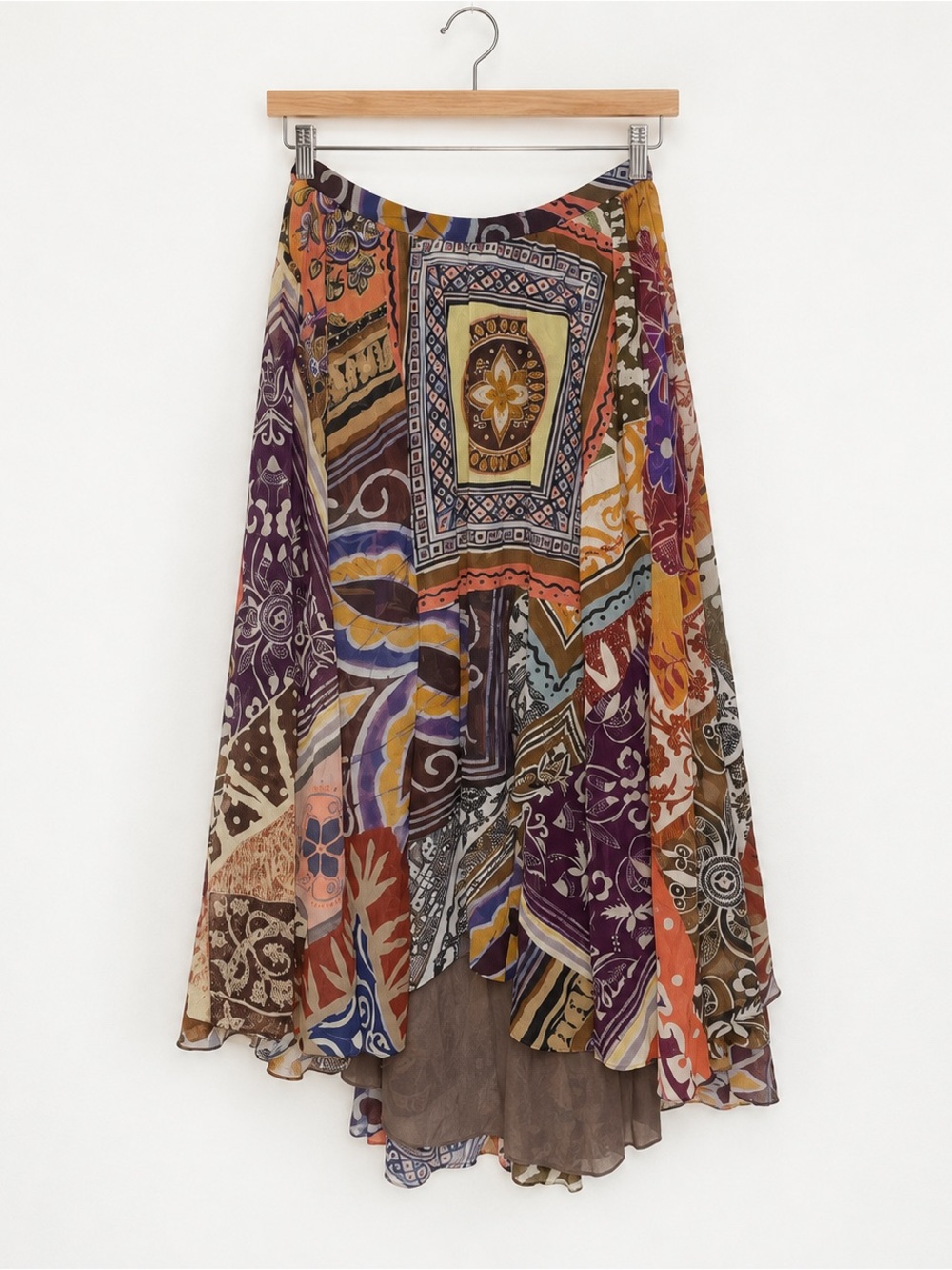 FUZZI JEAN PAUL GAULTIER Abito Patchwork Boho Maxi Skirt Multi Abstract VINTAGE